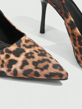 CUCCOO SZL Pointed Toe Stiletto Leopard Print Fabric Fashionable Casual & Party Elastic Band Women High Heels